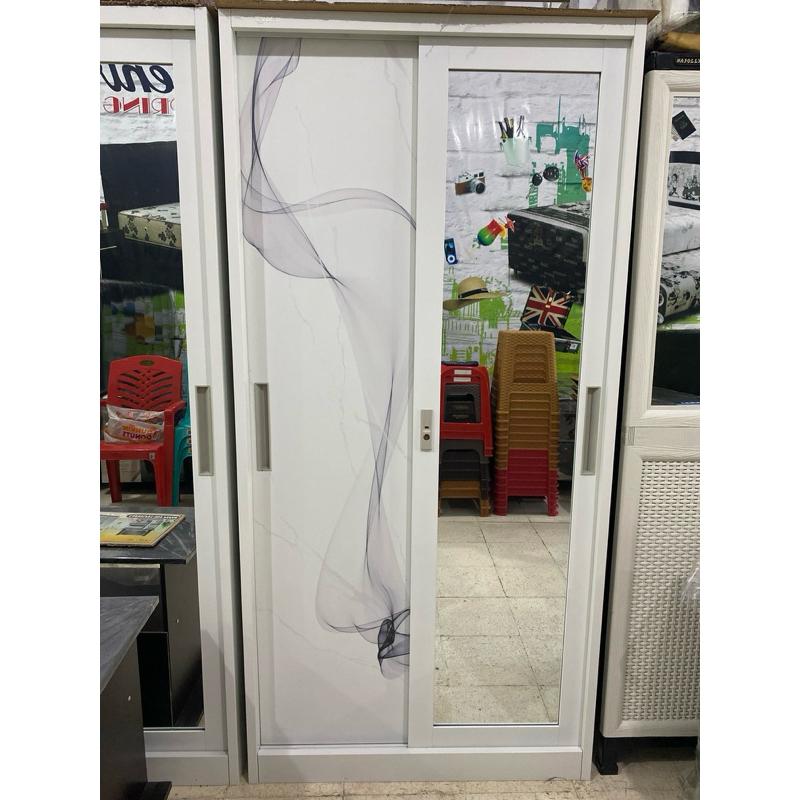 lemari besi pakaian gantung lipat size biasa