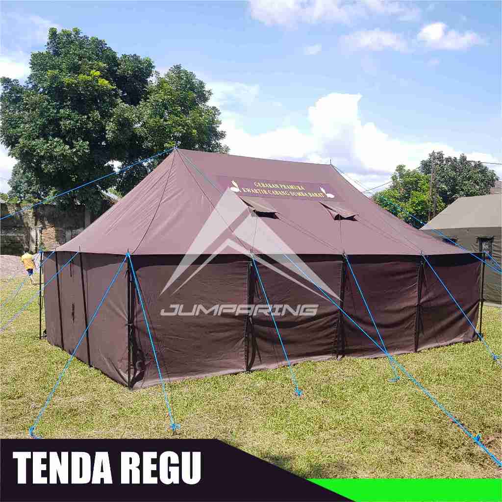 Tenda Komando Army Barak Pramuka Regu - Perkemahan Camping Uk. 4M x 6M Peleton TNI