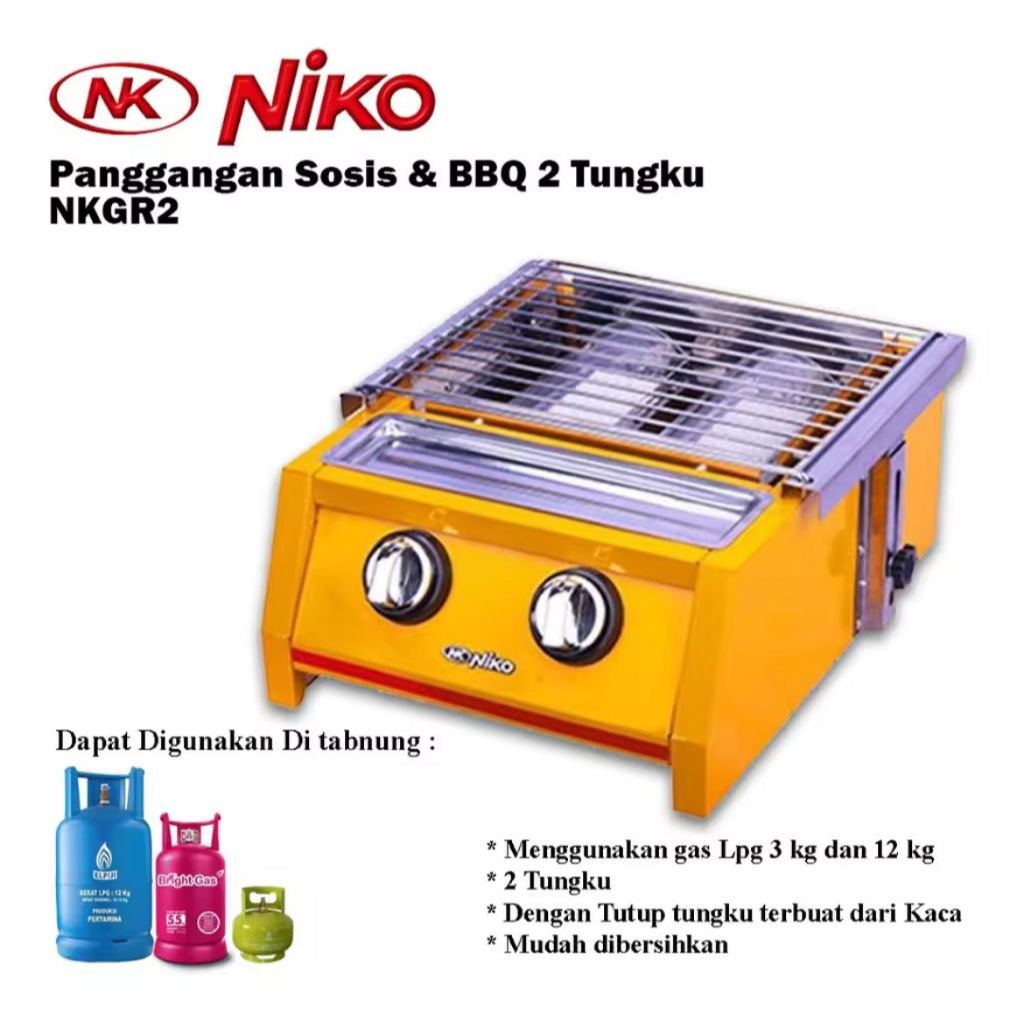 COD ALAT BAKAR SOSIS PEMANGGANG GRILL BAKARAN KOMPOR GAS 2 TUNGKU PEMBAKAR KEKINIAN