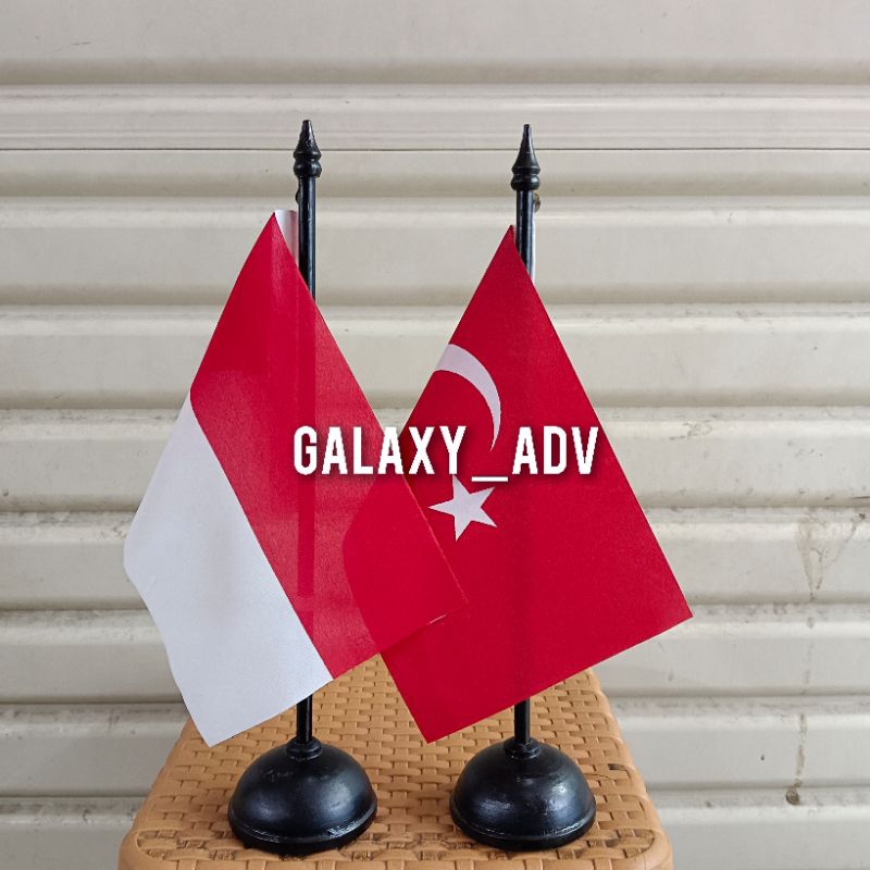 

[1PAKET]bendera meja negara TURKI dan INDONESIA + tiang