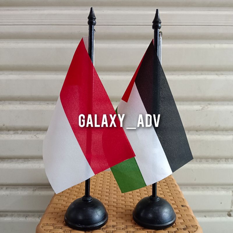 

[1PAKET]bendera meja negara PALESTINA dan INDONESIA + tiang