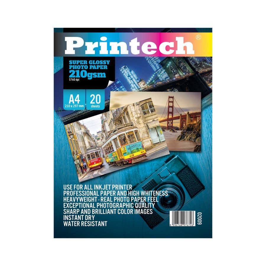 

Kertas foto Super Glossy A4 Printech 210 gr