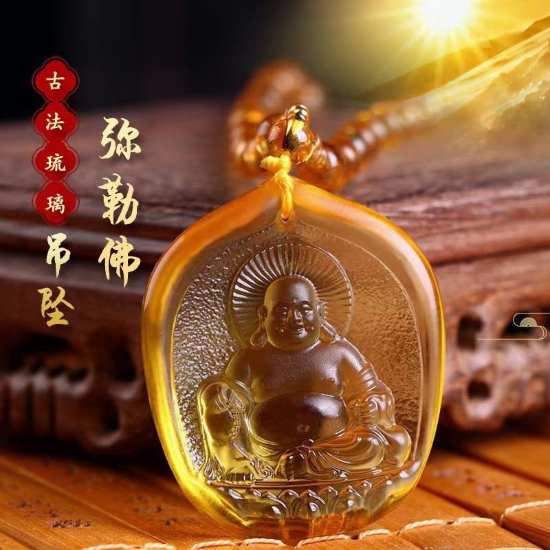 Kalung Lazuardi / Liuli Liontin Berdana Kalung Liontin Buddha Maitreya / Buddha Pengobatan Bhaisajya