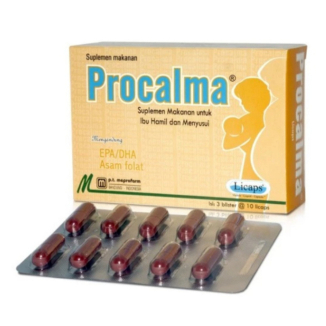Procalma Box 30 Kapsul - Vitamin Kesehatan Ibu Hamil & Menyusui - Vitamin Ibu Hamil/Vitamin DHA