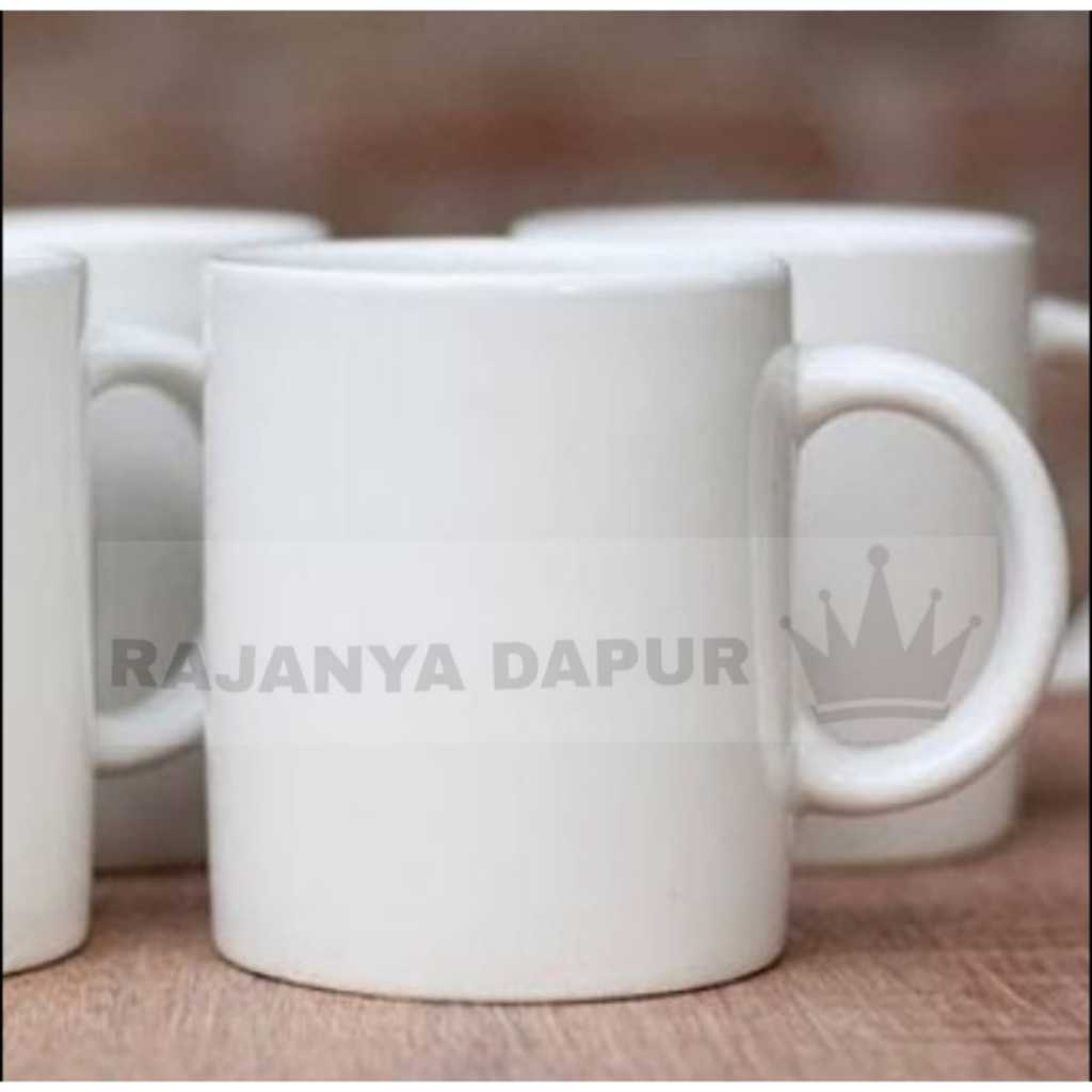 Mug keramik polos putih - mug putih - gelas putih polos - mug souvenir - mug 12 oz polos putih - mug