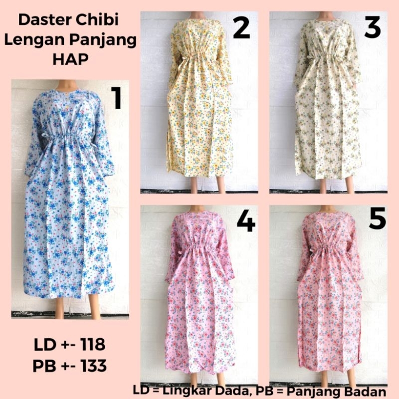 DASTER CHIBI LENGAN PANJANG HAP DASTER MODERN KEKINIAN ADEM BUSUI FRIENDLY LMAN