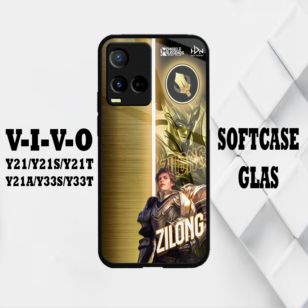 Softcase Glass Glossy VIVO Y21/Y21S - Casing VIVO Y21/Y21S Fashion Case Terbaru Berkah Case [ moba ]