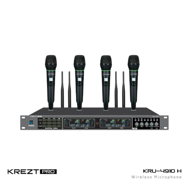Microphone Wireless 4 Channel Krezt Pro 4910