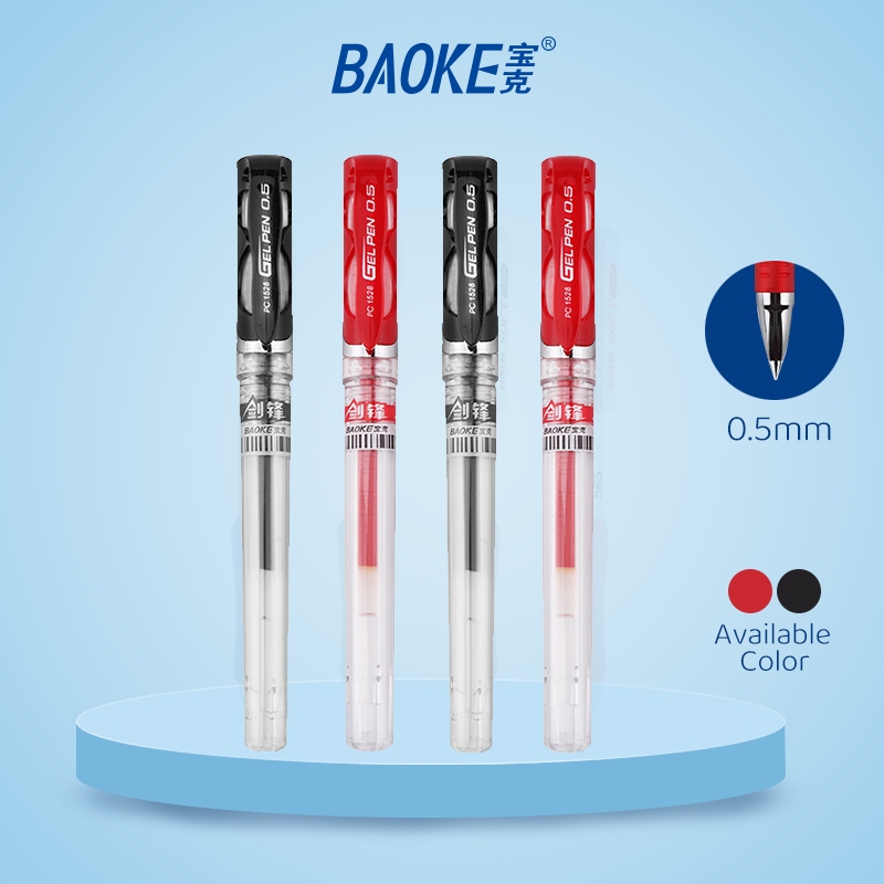 

BAOKE Gel Pen / Pulpen Gel 0.5 mm Tinta Hitam Merah Kapasitas Besar PC1528