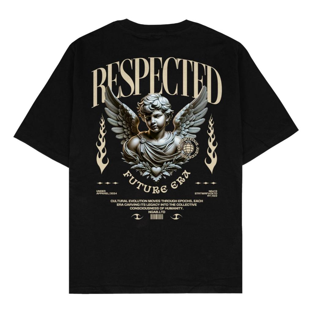 [ORI] Ngab Kaos Baju Dewasa Respected Future Era Hitam NB139 Unisex Pria Wanita Cotton Combed 24s Ka