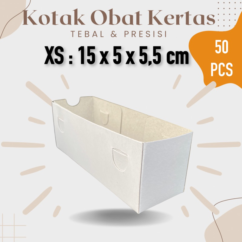 

[50pcs] Kotak Obat Kertas Apotek 15x5x5,5 XS