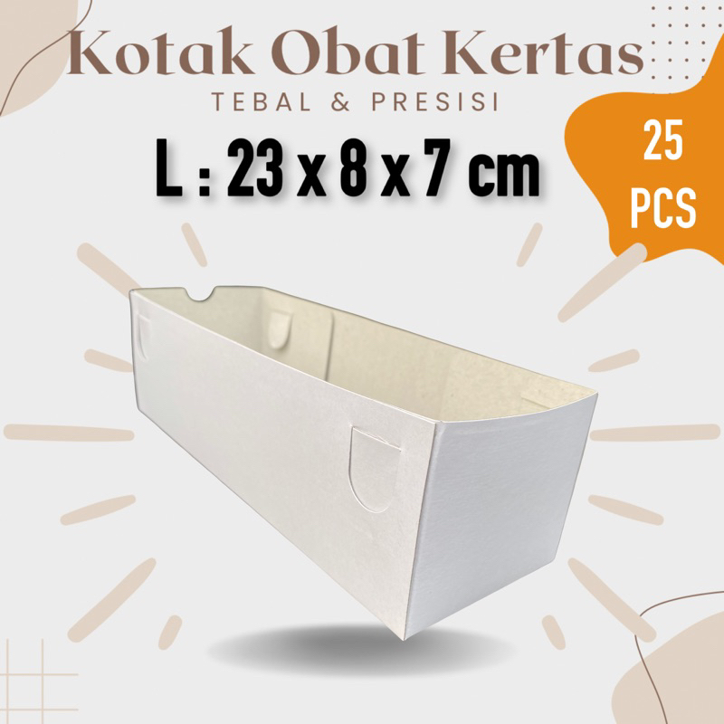 

[25pcs] Kotak Obat Kertas Apotek 23x8x7 L