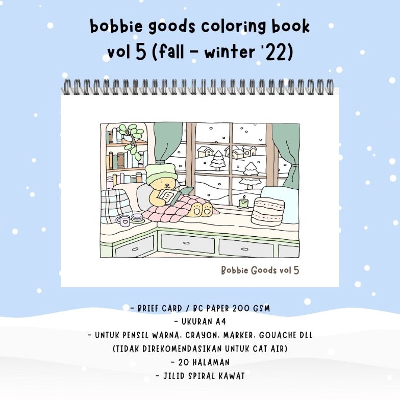 

KODE A66X Bobbie Goods Coloring Book Vol 5 Fall Winter 22 2 halaman buku mewarnai kertas BC tebal 2 gsm