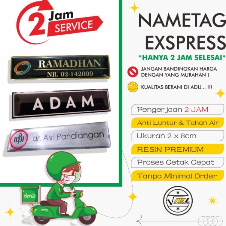 

KODE M93A Nametag Resin EXSPRESS 2 Jam Langsung kirim