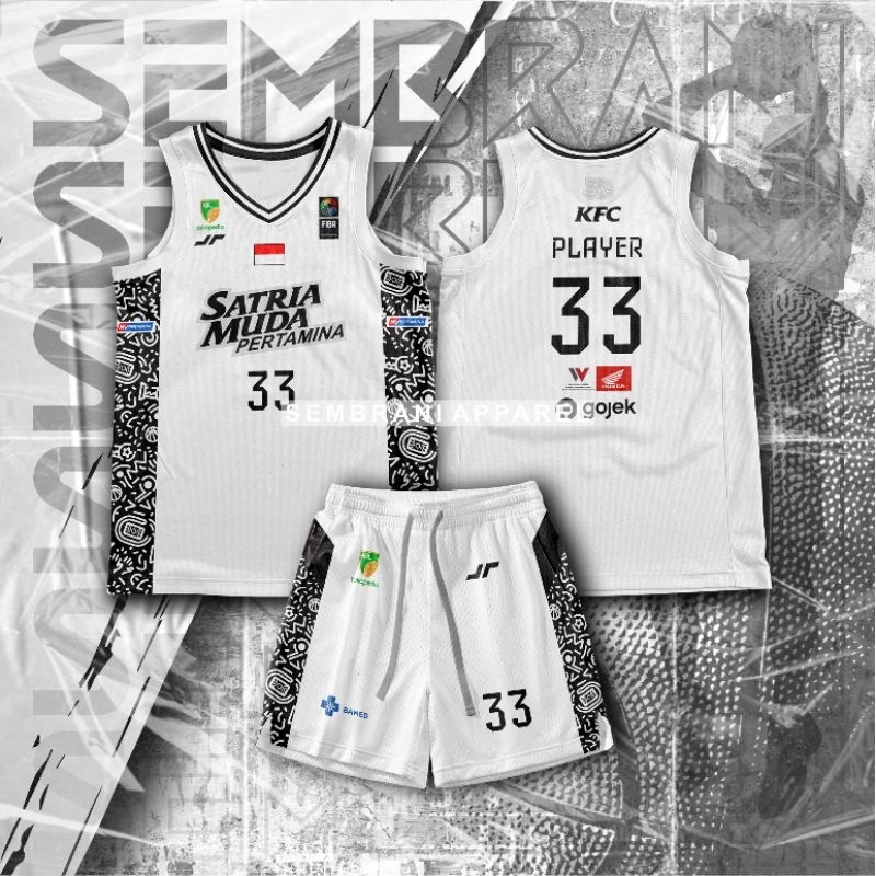 JERSEY BASKET IBL SATRIA MUDA PERTAMINA 2024 (BISA GANTI NAMA DAN NOMOR)
