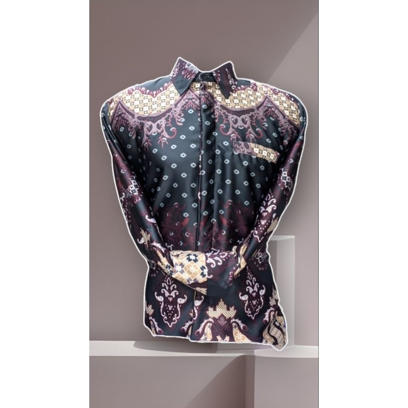 KEMEJA BATIK PRIA LENGAN PANJANG/BATIK KEKINIAN COCOK BUAT KONDANGAN