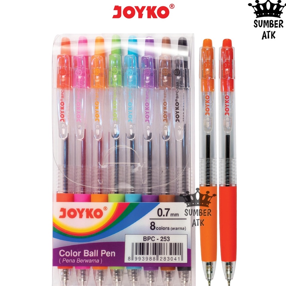 

Pulpen Pena Warna Color Ball Pen BPC253 8 Warna 7 mm
