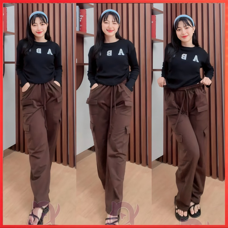 PARIROO CELANA CARGO JOLI PREMIUM FLEECE / CELANA CARGO DANCE STYLE / CELANA CARGO WANITA KOREA STYL