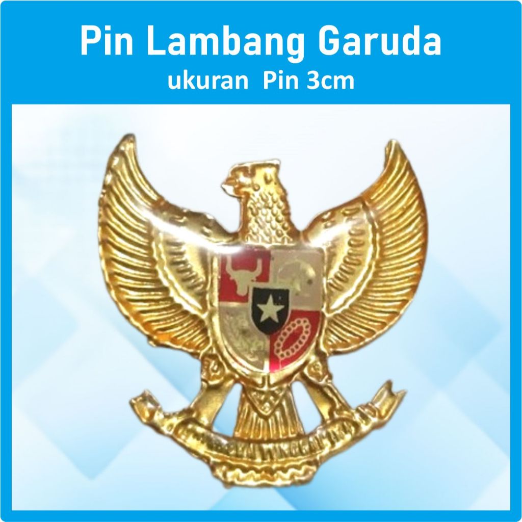 Pin Garuda bahan Kuningan Emas ukuran 3cm | Pin Paskibra | Bros Garuda | Lencana Garuda | Pin Peci P