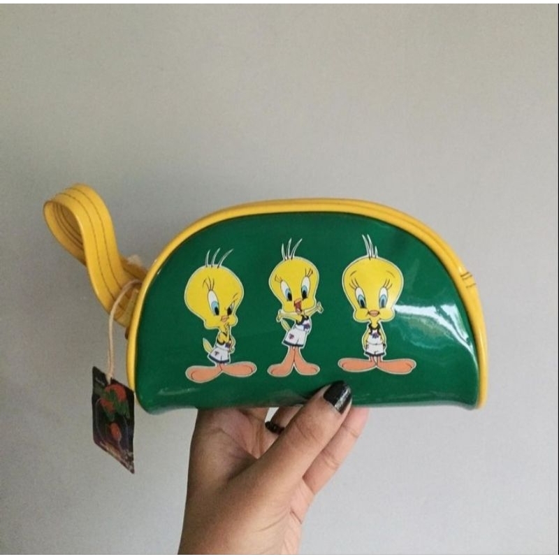 ✧Tweety Pouch | Space Jam Warner Bros | Vintage 90s | Pouch Jadul | San San Wawa Old Stock