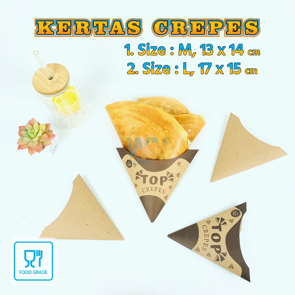 Kemasan Crepes Leker / Wadah Crepes Paper / Kertas Crepes Leker / Bungkus Crepes / Paper Lunch Crepe