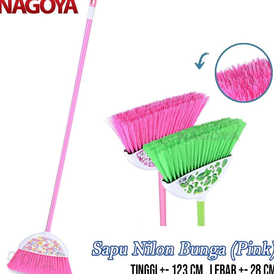 Sapu Nilon Bunga Sapu Plastik warna Sapu Lantai Broom pink Nagoya 81