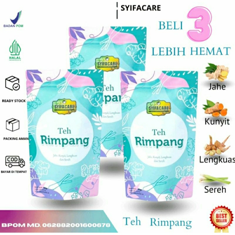 

Teh Rimpang Syifacare Untuk Pro Mil Dan Pelancar Haid Minuman Kesehatan Rimpang Herbal kunyit Jahe Dan Lengkuas paket Hemat 3 Pack