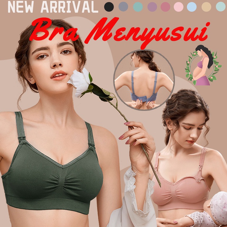 Tren Kekinian Bra Menyusui Tanpa Kawat Baju BH Menyusui Menyusui Bahan Katun Jumbo Maternity Bra dep