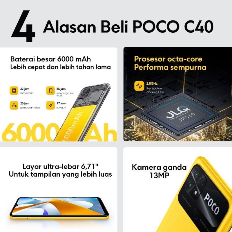 Xiaomi Poco C40 3/32GB Second Istimewa 1 unit saja