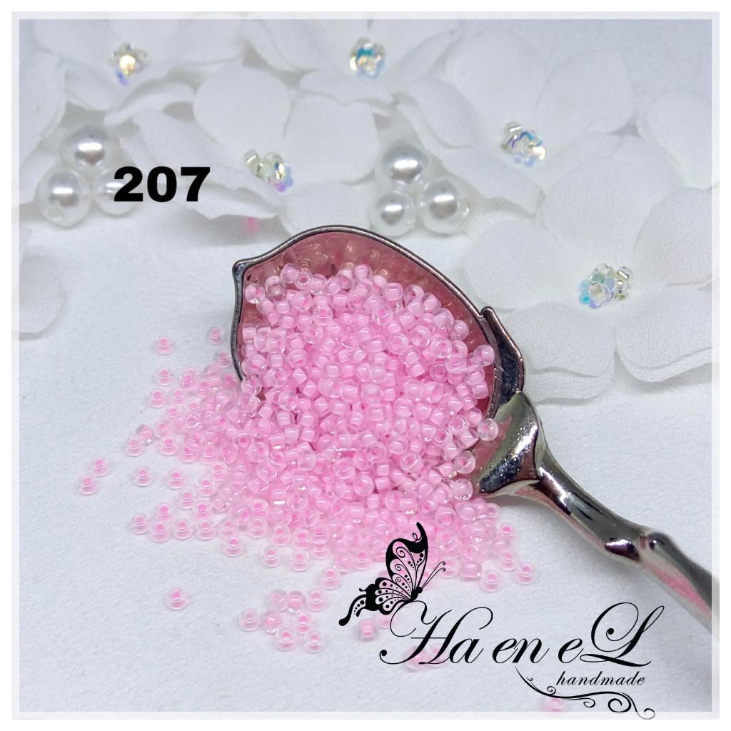 Payet Miyuki pasir seedbead (RR) ukuran 12/O(sp) & 11/O kode 207 (10gr) pink