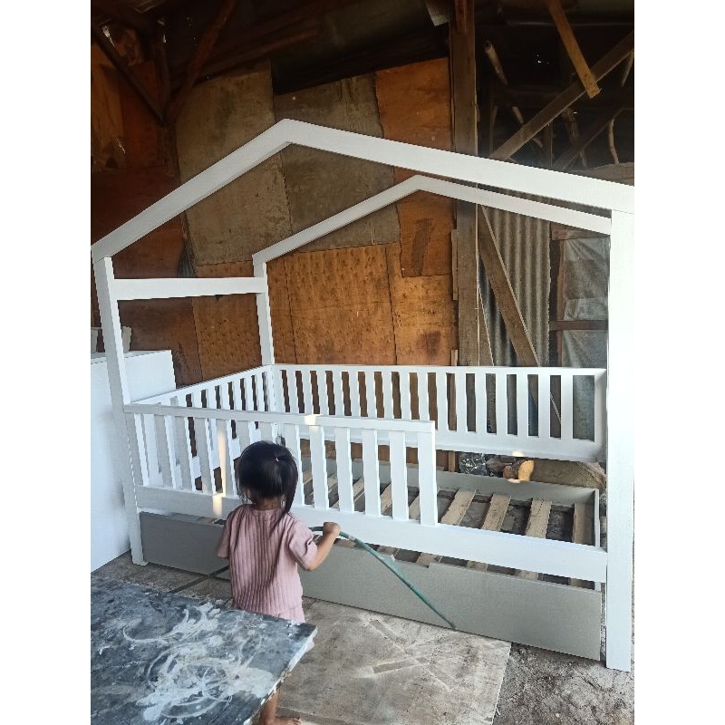 ranjang anak kayu jati Landa ukran 120x200x180