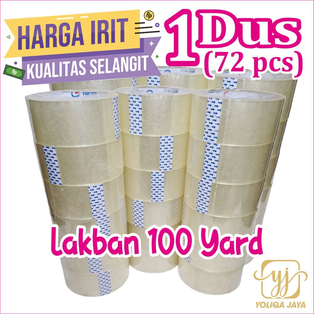 

PROMO MURAH BANTING HARGA LAKBAN MURAH & KUAT PANJANG 100 YARD 1 KARTON /DUS ( isi 72 pcs )