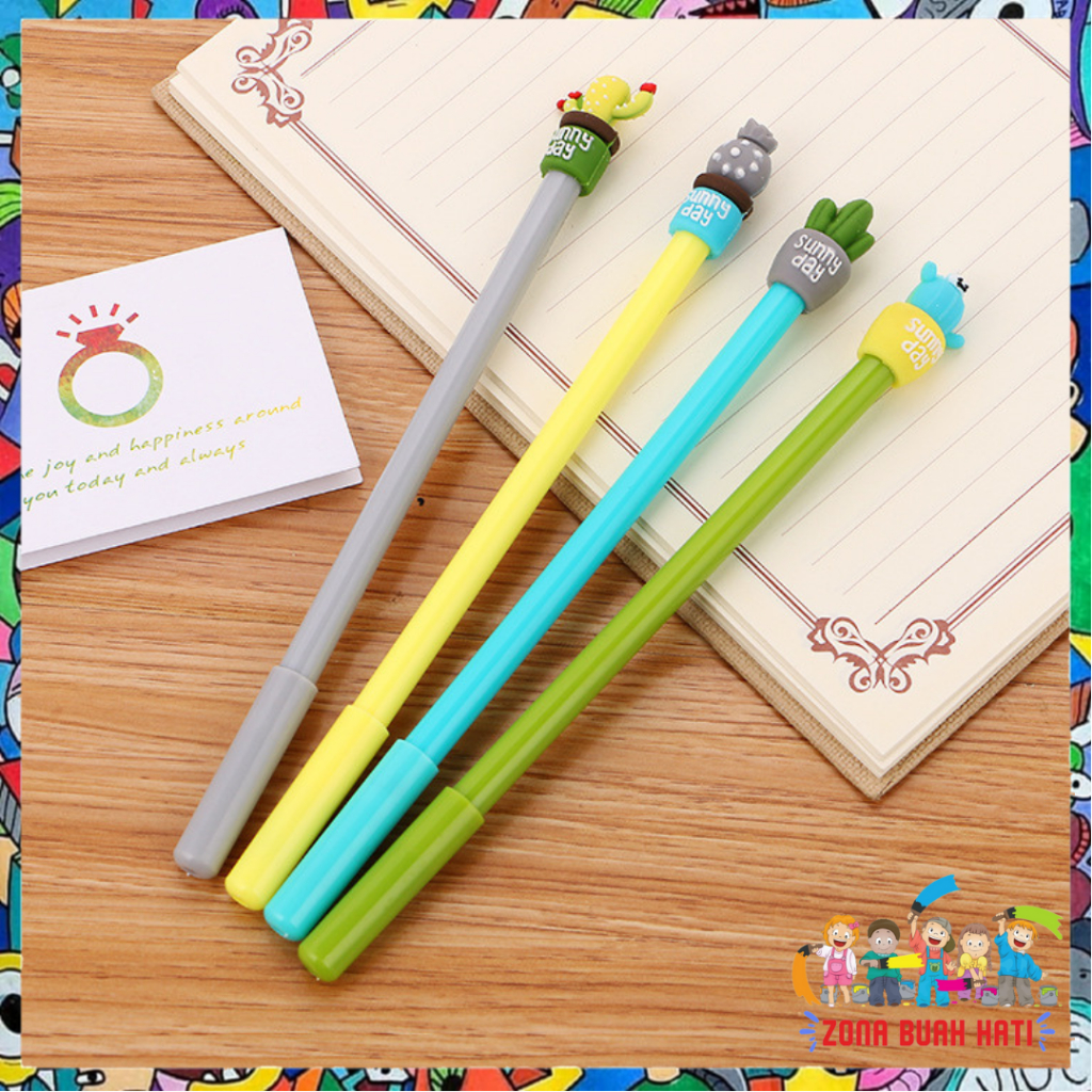 

ZBH Pena Karakter Kaktus Pulpen Cactus Karakter Lucu Warna Warni Bolpen Cute Tinta Gel Alat Tulis Kantor Sekolah Murah