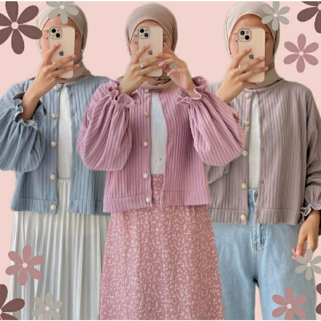 CARDIGAN PUFFY KNIT KOREAN STYLE