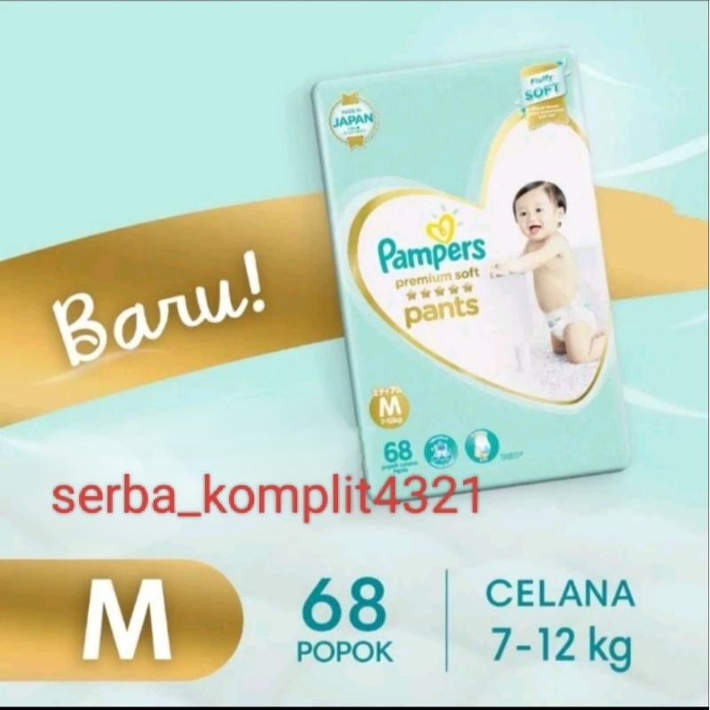 Pampers merk pampers ECER popok bayi Premium Pampers M68 per 1 pcs Pampers Premium Soft Pampers bayi
