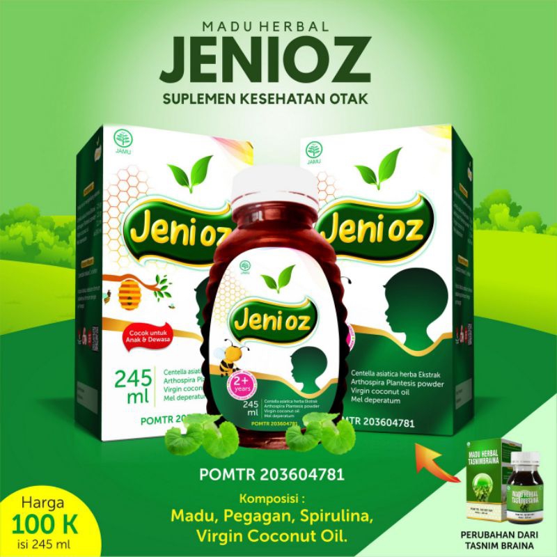 

Madu TASNIM JENIOZ / BRAINA Madu Herbal Nutrisi Kecerdasan & Daya Ingat Suplemen Otak
