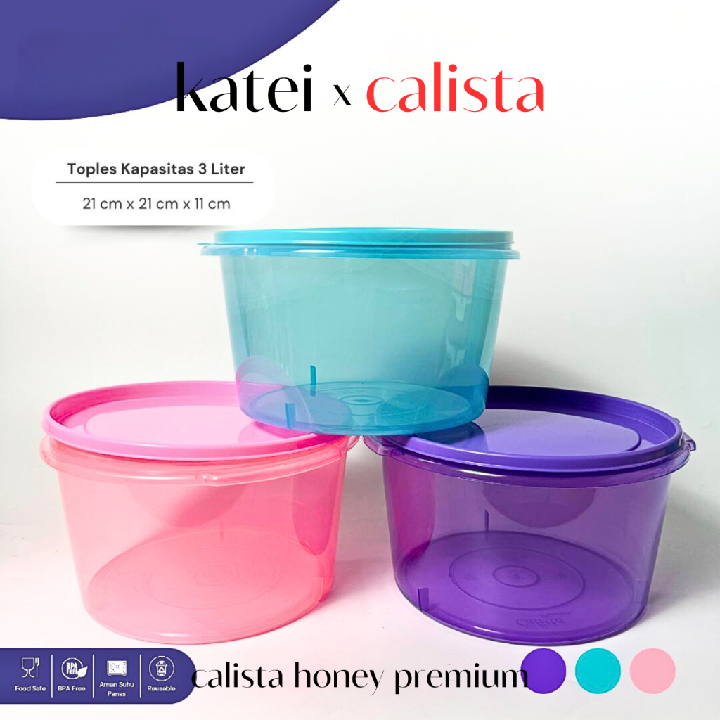 [ CALISTA ] TOPLES PLASTIK BENING CALISTA HONEY PREMIUM JUMBO 3L TOPLES KUE KERING LEBARAN SET