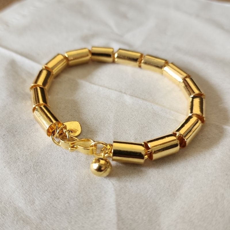 Gelang Bambu Lapis Emas Asli