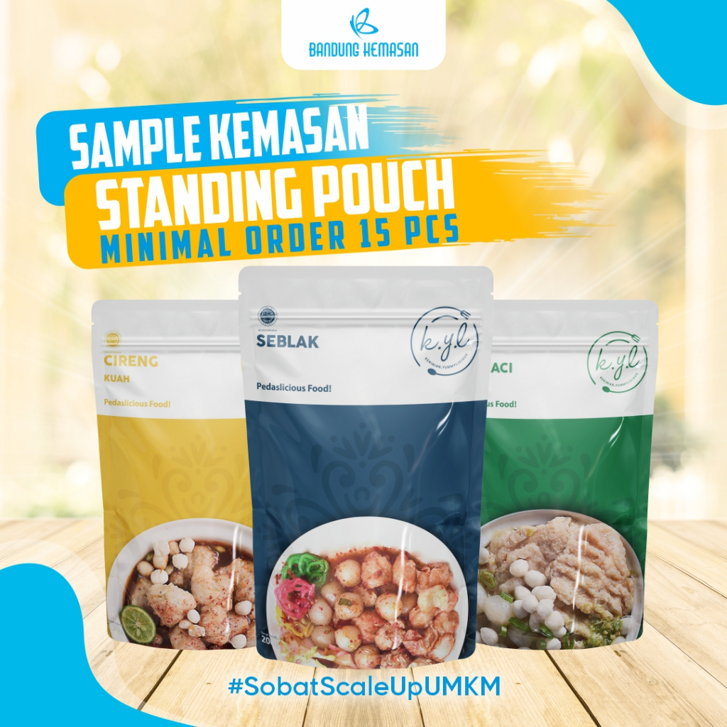 Sample Kemasan Plastik Klip Standing Pouch Full Print