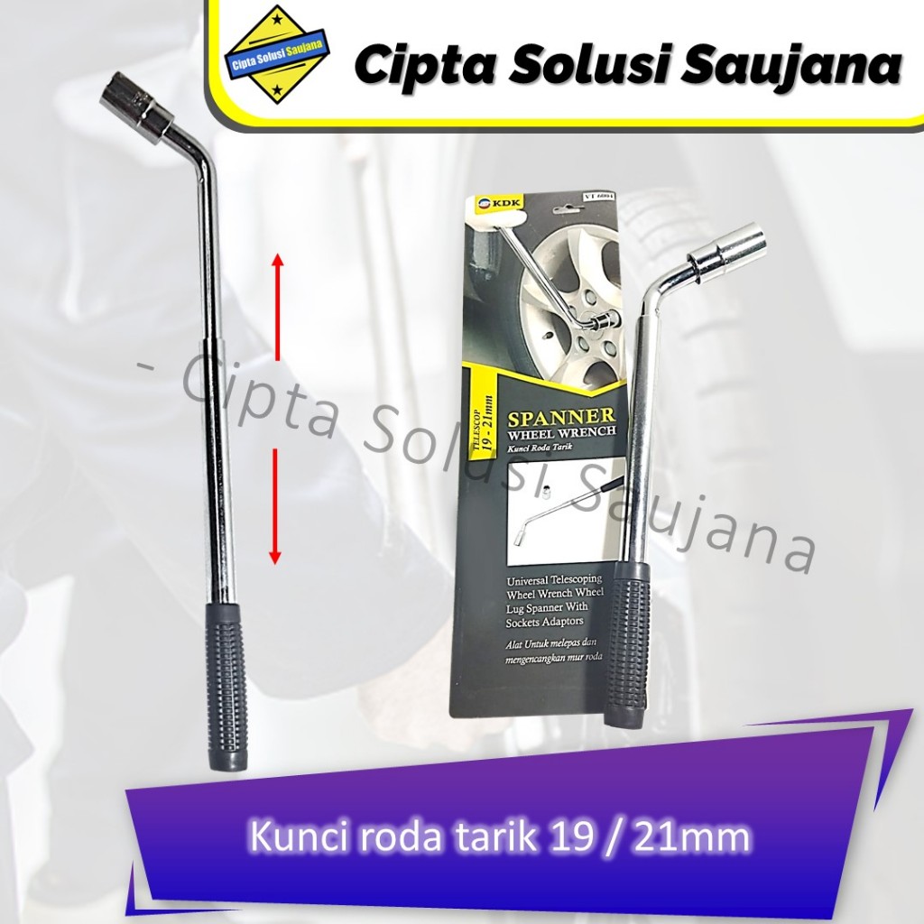 KDK KUNCI RODA TARIK GAGANG KUNCI GANTI BAN BUKA MUR BAUT BAN MOBIL L BENGKOK 2 MATA SOK 19 21 MM PA