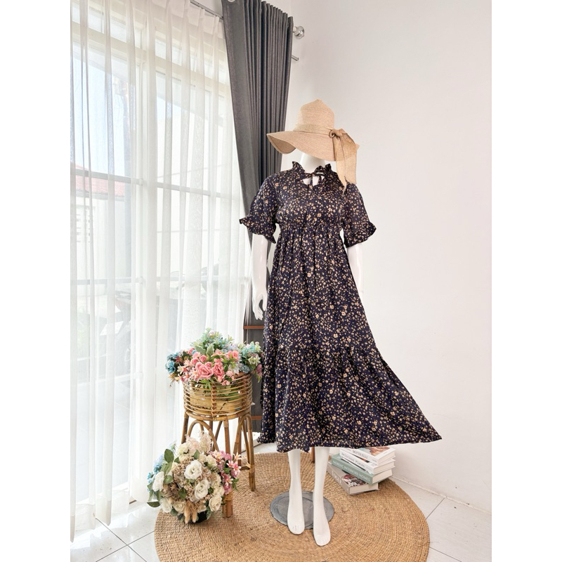 poppy long Dress || Daster panjang || Ld 110-115cm || Dress Panjang || daster Simpel || Daster kekin