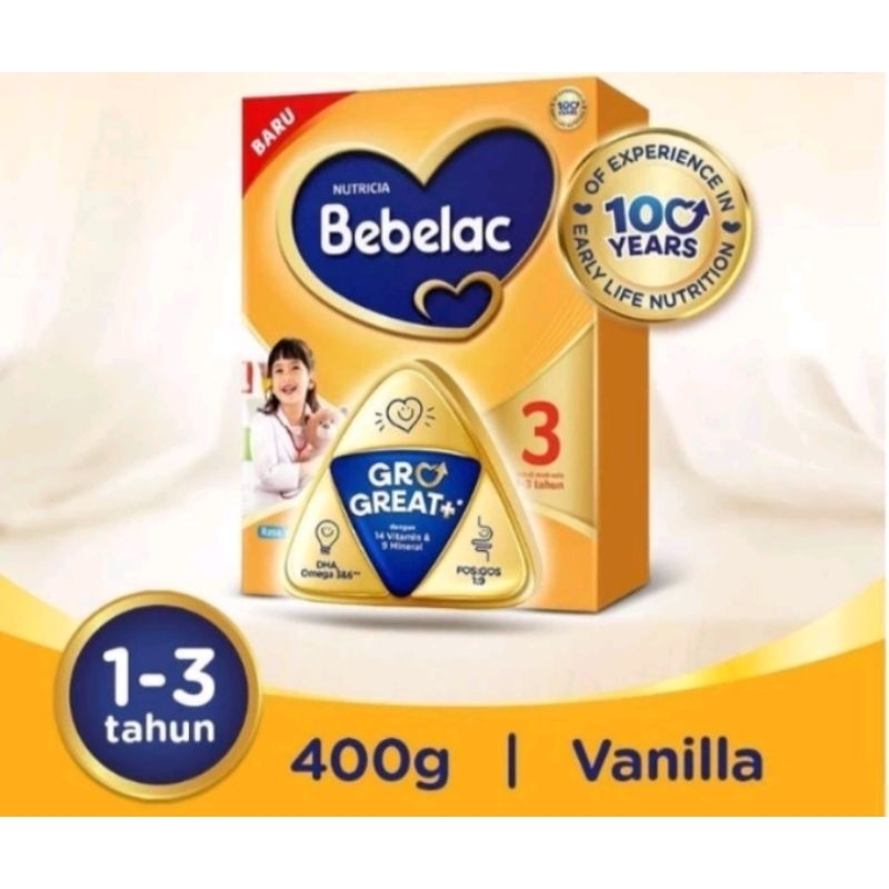 

SUSU BEBELAC 3 1-3 TAHUN 400G VANILA/MADU