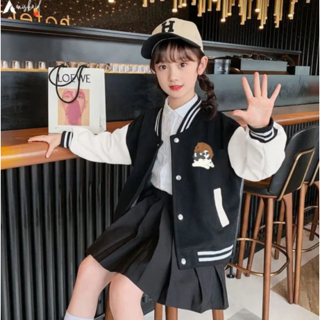 Limited Baseball Jaket Jaket Outerwear Unik Bear / Anak / Anak Baseball