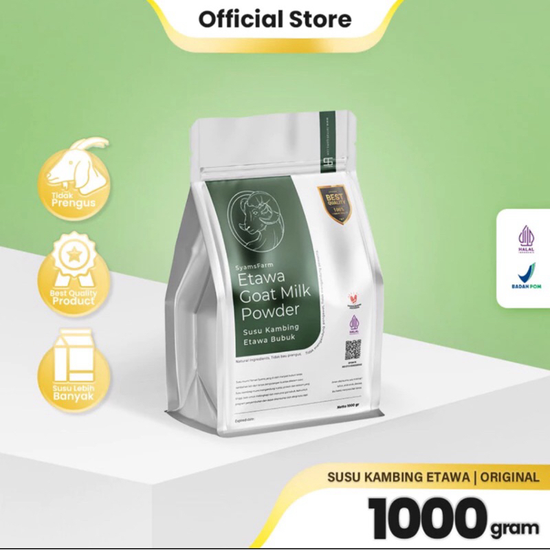 

Ready Ternak Syams - SyamsFarm Susu Kambing Etawa Bubuk 1000 gram 1 Kg Rasa Original Ternak Syams BPOM Halal