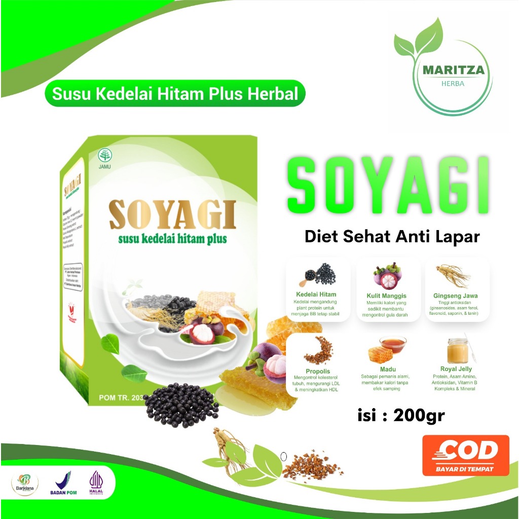 

SOYAGI Susu Kedelai Hitam Plus Herbal Diet Enak, Sehat, Mengenyangkan