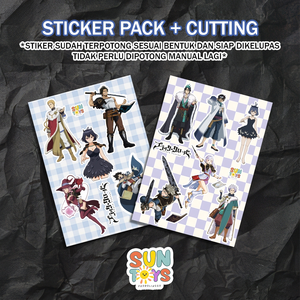 

☀ SUN ☀ Stiker Sticker Pack Anime Black Clover UK A6 Cutting Kisscut