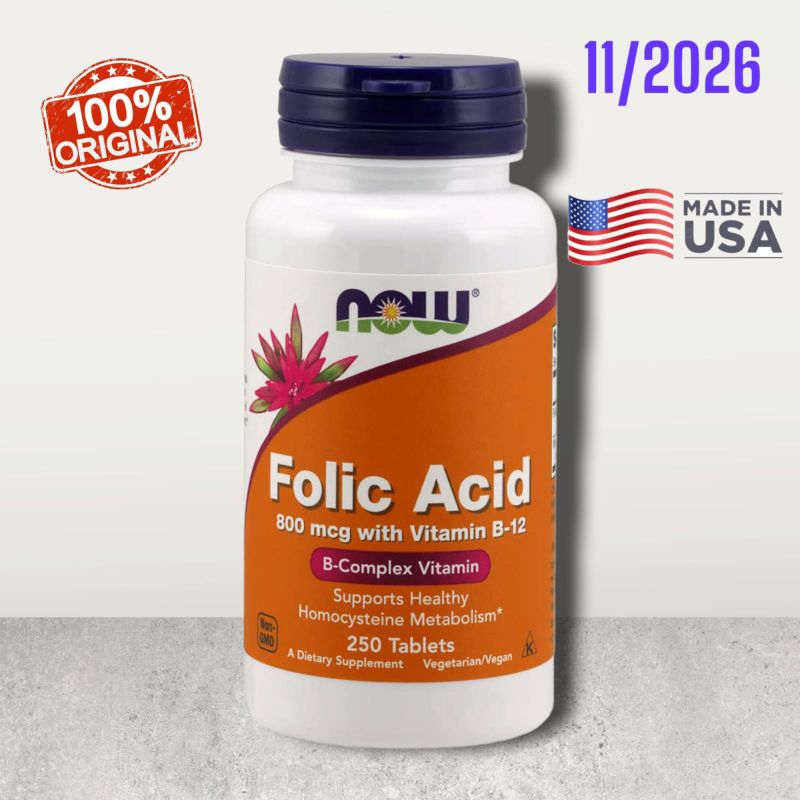 

Now foods folic acid vitamin B complex & vitamin B12 isi 250 tablet