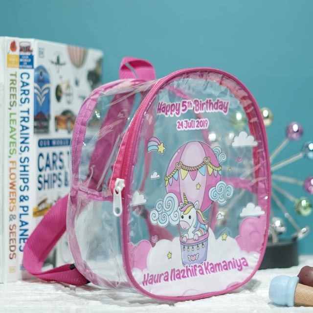 

(CLEAR BAG) Custom Tas Ulang Tahun Anak Premium Birthday Goodie Bag Premium Souvenir Ultah Swim Bag