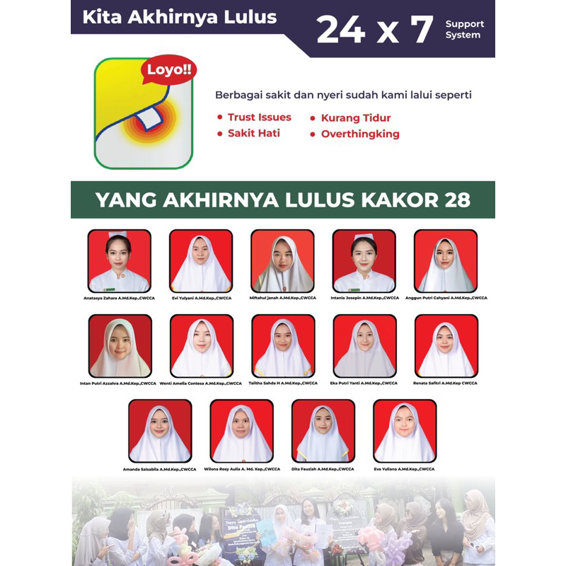 Double X Banner Wisuda Custom 120x160 cm Full Color | Banner Kelompok, Alumni & Perpisahan