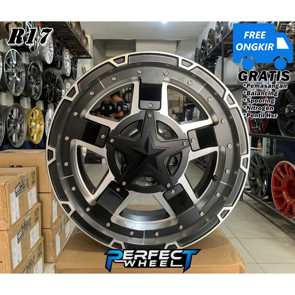 Velg Model Offroad Ring 17 Hsr Rasta 3 lebar 9 Velg Mobil R17 Pajero Trailblazer Hilux Dc
